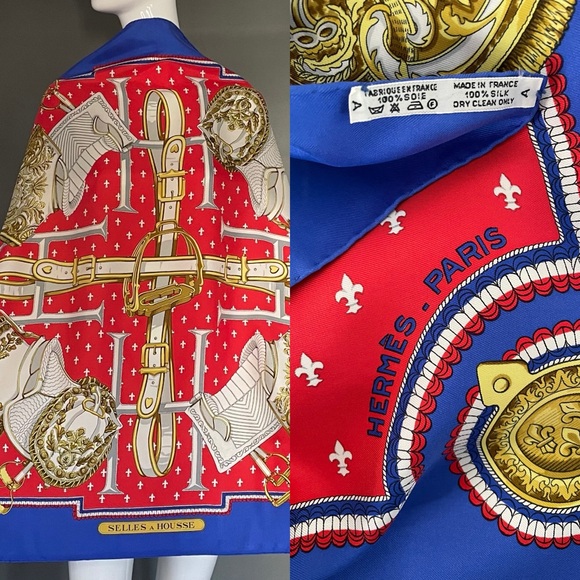 Hermes Accessories - Hermes Scarf Selles A Housse by Christiane Vauzelles 35 In Good Condition
